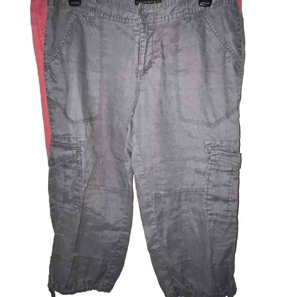 Linen‎ Cropped Pants Lot Of 2 Women’s Size 8 Banana Republic Old Navy
